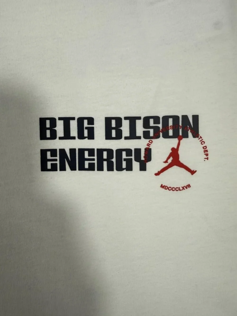 New Jordan Howard University Big Bison Energy Shirt Mens 2XL White IH0533 133